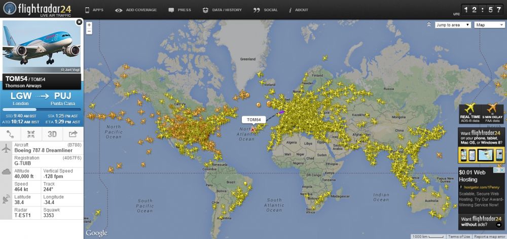 time aircraft tracking FlightRadar24 | PlaneMapper